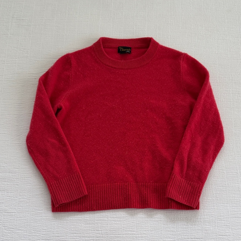 Classic Red Crewneck Cashmere Sweater ~ Kids